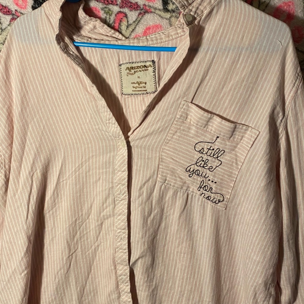 Faded pink button up